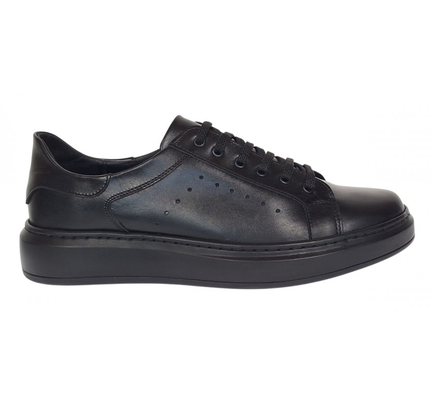 Pantofi barbati casual sport negri din piele naturala  GKR118N