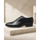 Pantofi barbati eleganti din piele naturala de culoare neagra GKR119N