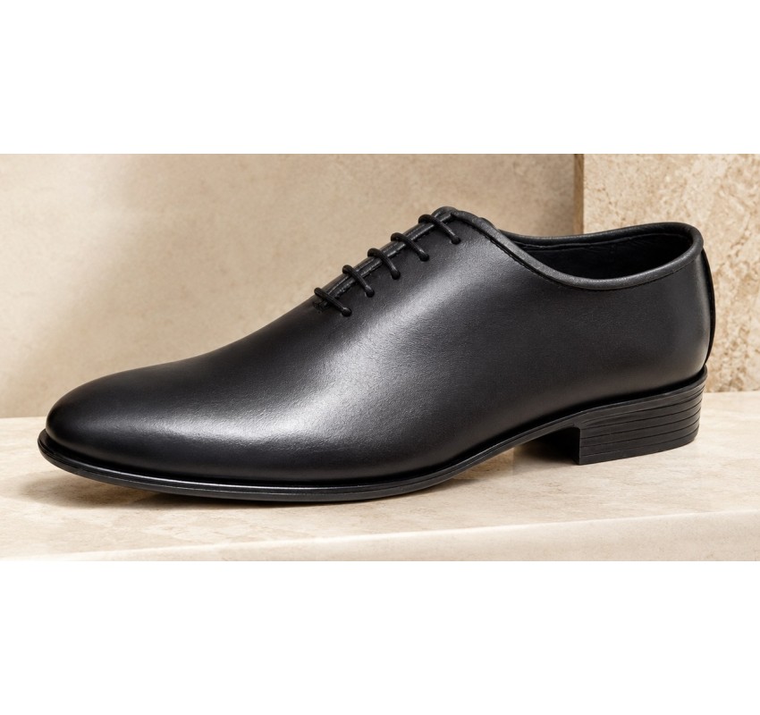 Pantofi barbati eleganti din piele naturala de culoare neagra GKR119N