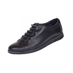 Pantofi barbati casual piele naturala de culoare neagra GKR120N