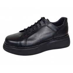 Pantofi dama Sport Casual din piele naturala de culoare neagra GKR121NS