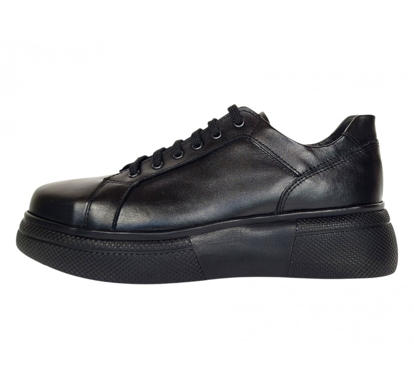 Pantofi dama Sport Casual din piele naturala de culoare neagra GKR121NS