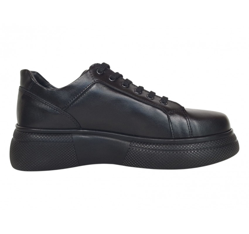 Pantofi dama Sport Casual din piele naturala de culoare neagra GKR121NS