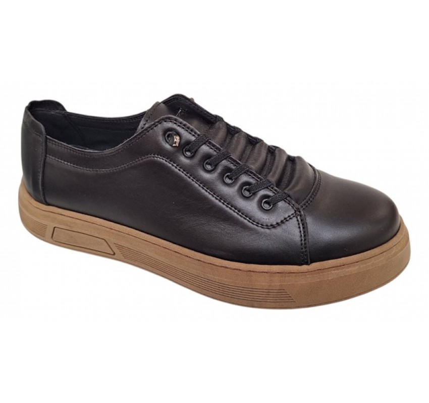 Pantofi barbati casual din piele naturala Negru Gold GKR122N