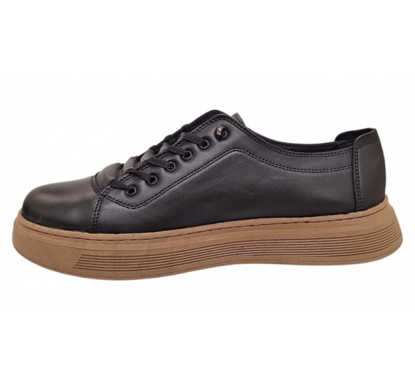 Pantofi barbati casual din piele naturala Negru Gold GKR122N