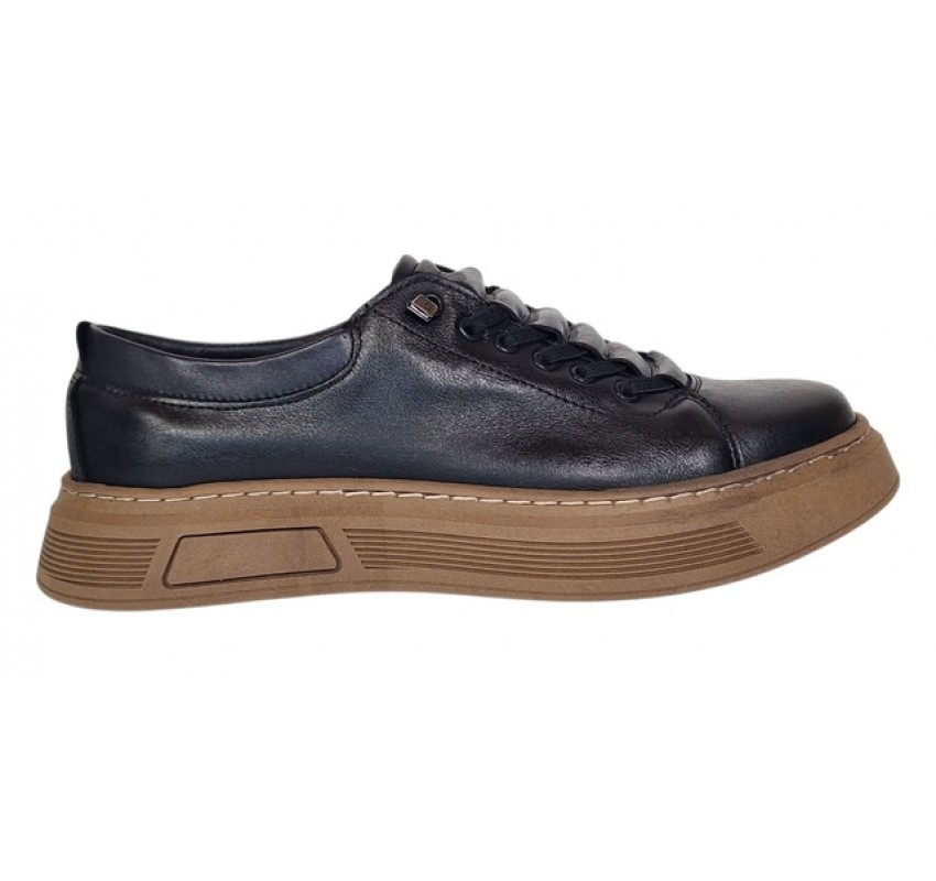 Pantofi barbati casual din piele naturala Negru Gold GKR124N