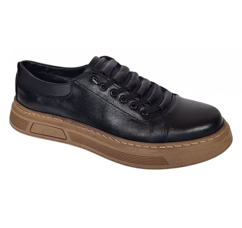 Pantofi barbati casual din piele naturala Negru Gold GKR124N