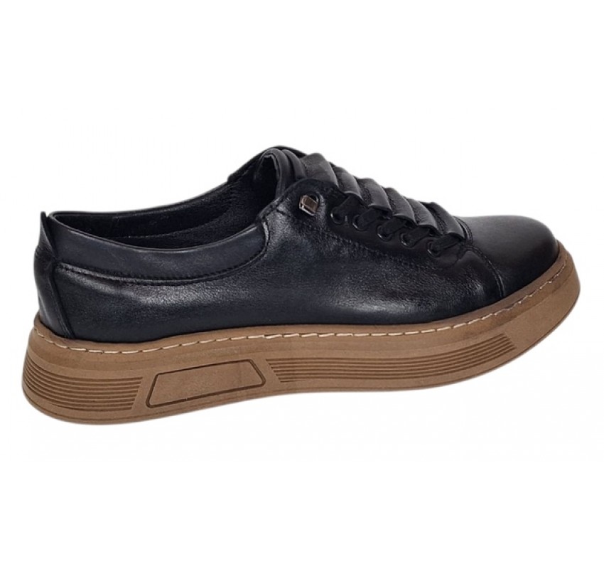 Pantofi barbati casual din piele naturala Negru Gold GKR124N