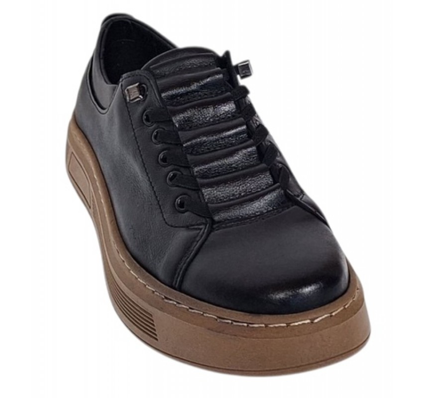 Pantofi barbati casual din piele naturala Negru Gold GKR124N