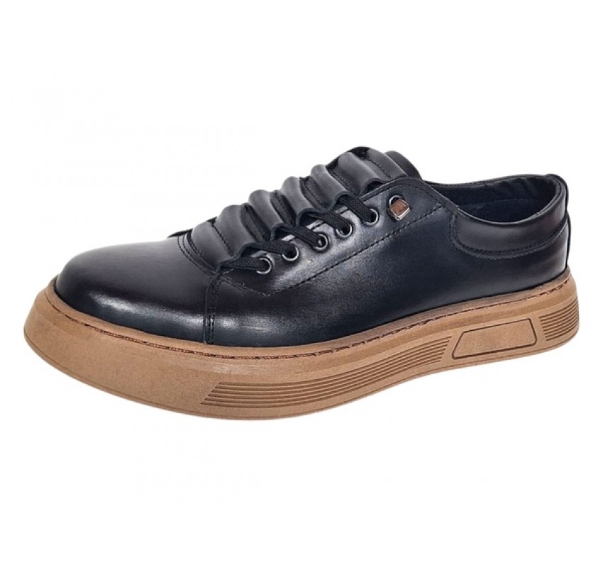Pantofi barbati casual din piele naturala Negru Gold GKR124N