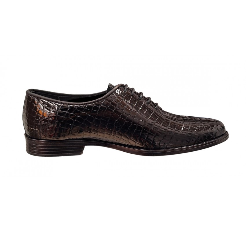 Pantofi eleganti barbati din piele naturala croco lac - Model Donato Negru Pantofi eleganti barbati din piele naturala croco lac - Model Donato Negru