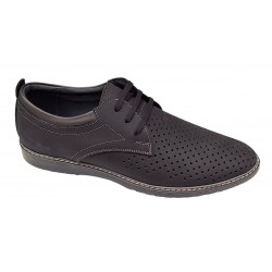 Pantofi barbati din piele naturala - Model Sport Casual Perforat Negru 128N