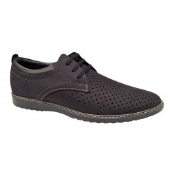 Pantofi barbati din piele naturala - Model Sport Casual Perforat Negru 128N