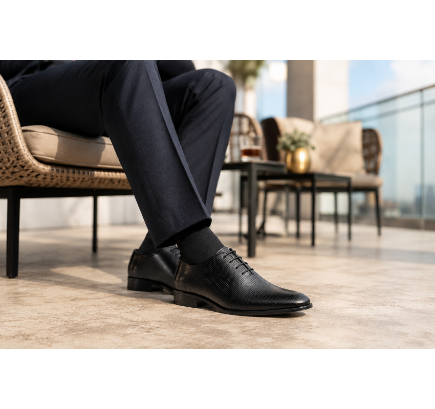 Pantofi barbati eleganti din piele naturala matritata - Negru Lucios Samir GKR132NP