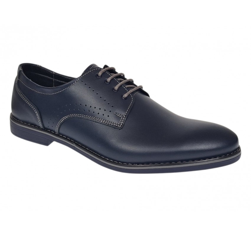 Pantofi barbati bleumarin din piele naturala – model casual Navero GKR133BL