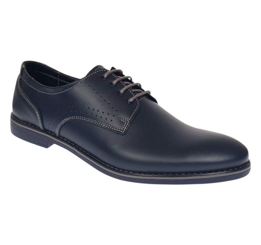 Pantofi barbati bleumarin din piele naturala – model casual Navero GKR133BL