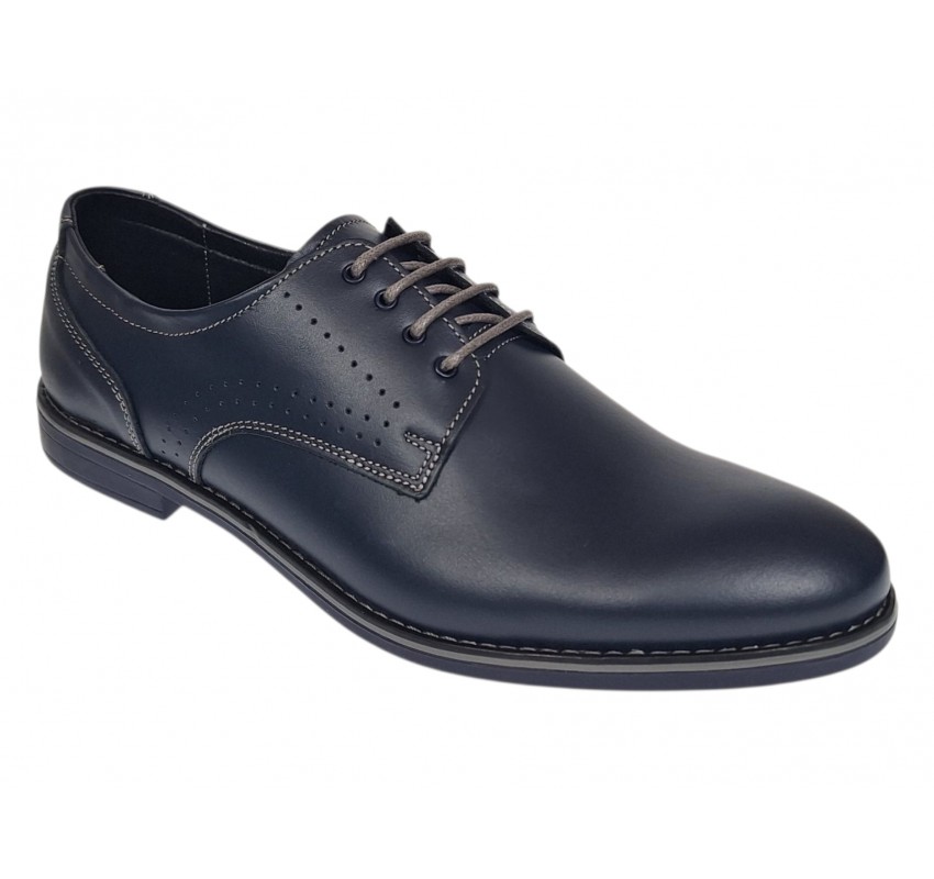 Pantofi barbati bleumarin din piele naturala – model casual Navero GKR133BL
