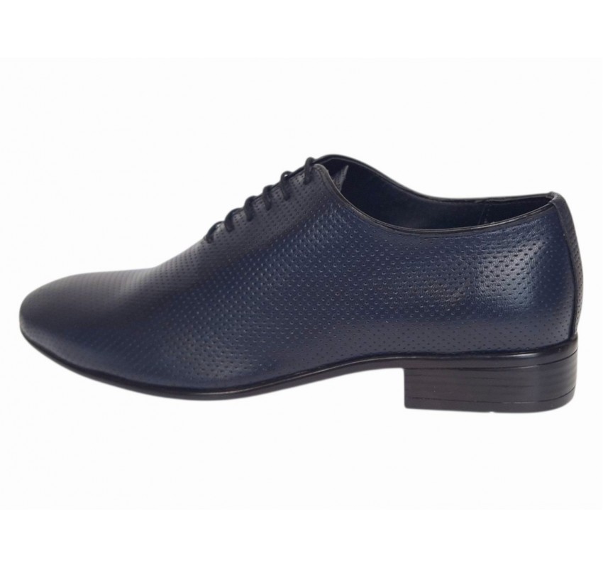 Pantofi barbati eleganti bleumarin din piele naturala GKR135BLPF