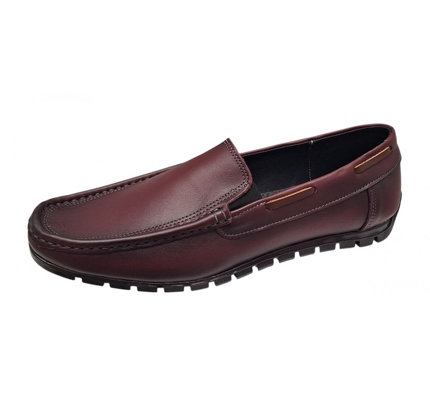 Mocasini barbati casual din piele naturala - Visiniu GKR13VIS