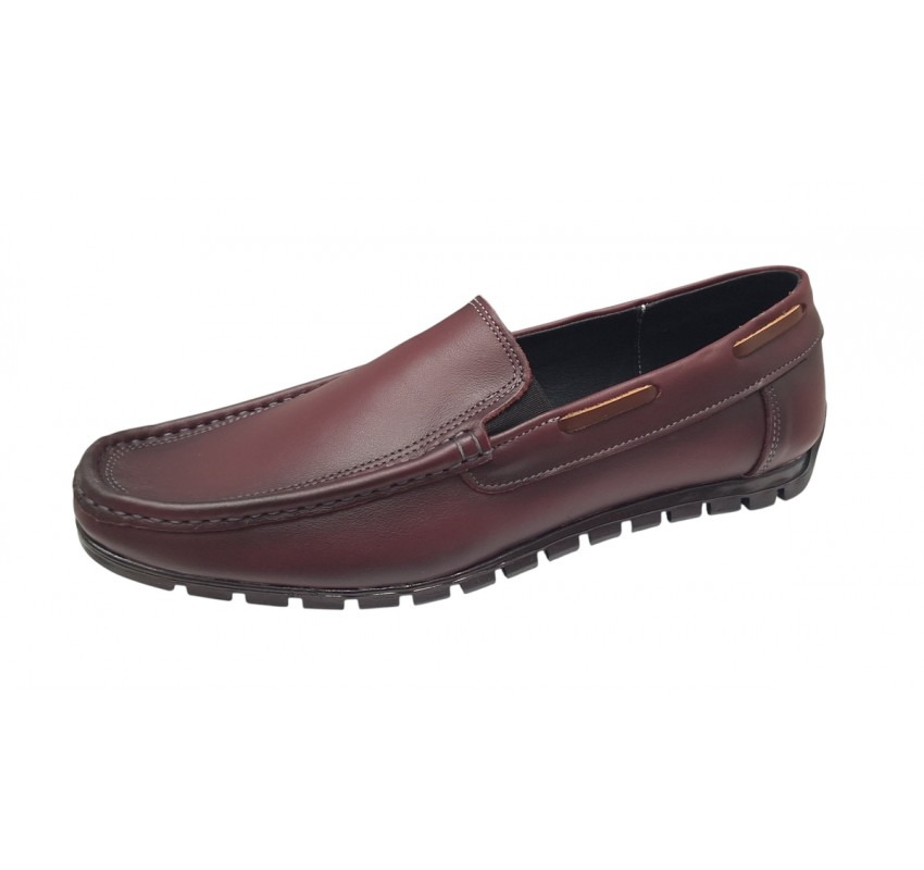 Mocasini barbati casual din piele naturala - Visiniu GKR13VIS