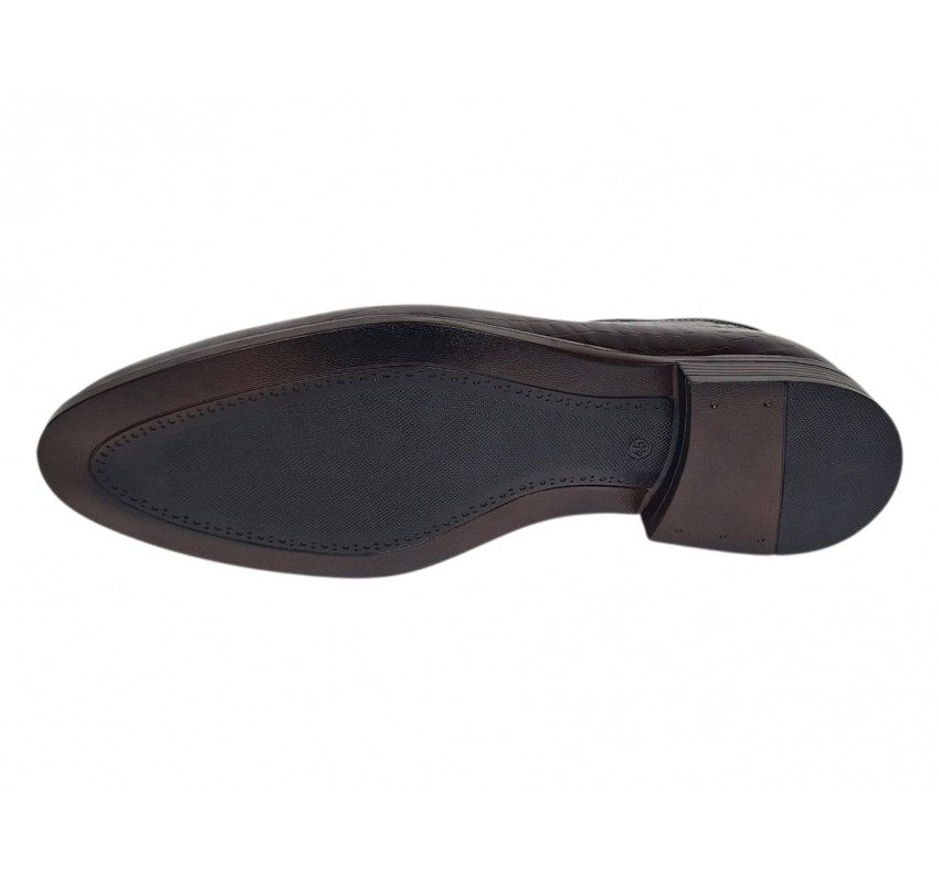 Pantofi barbati maro croco lac – eleganti pentru tinute de eveniment GKR150CRM