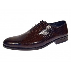 Pantofi barbati maro croco lac – eleganti pentru tinute de eveniment GKR150CRM