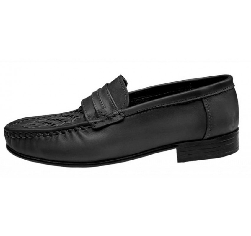 Mocasini barbatesti din piele naturala de culoare neagra GKR15N