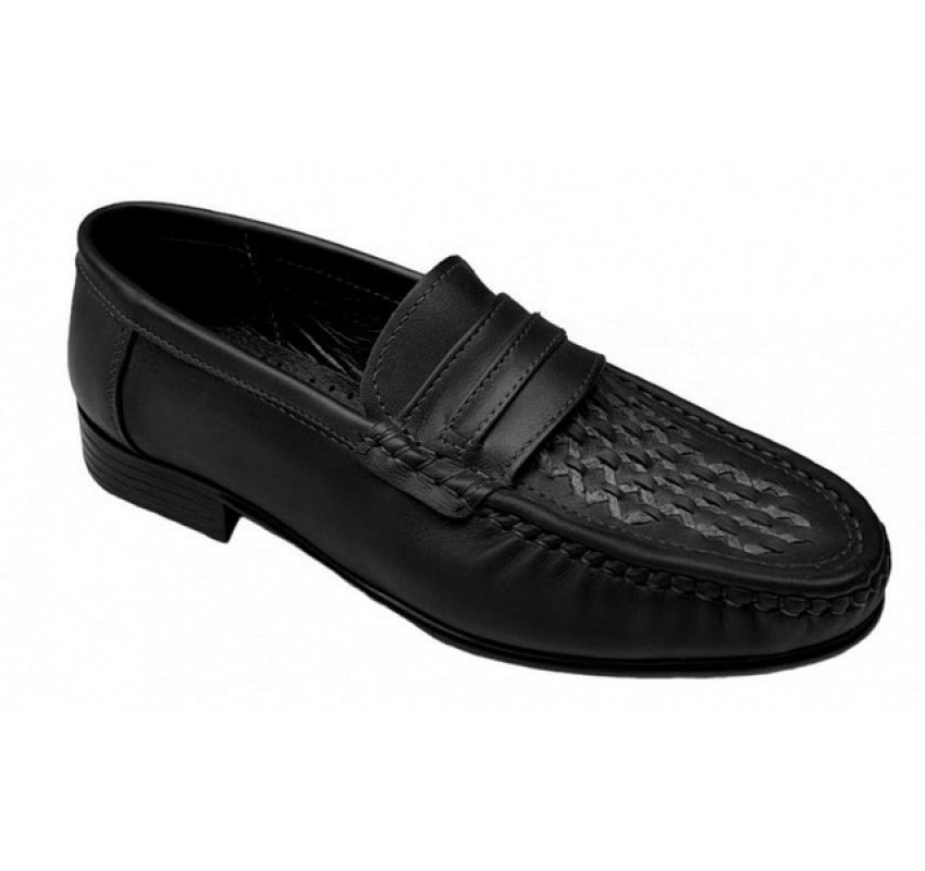 Mocasini barbatesti din piele naturala de culoare neagra GKR15N