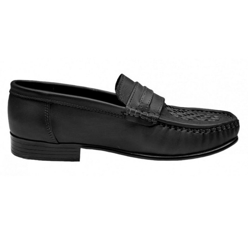 Mocasini barbatesti din piele naturala de culoare neagra GKR15N