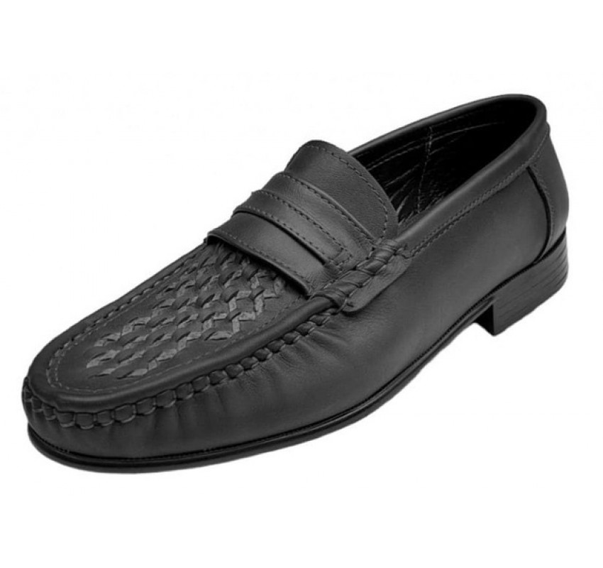 Mocasini barbatesti din piele naturala de culoare neagra GKR15N