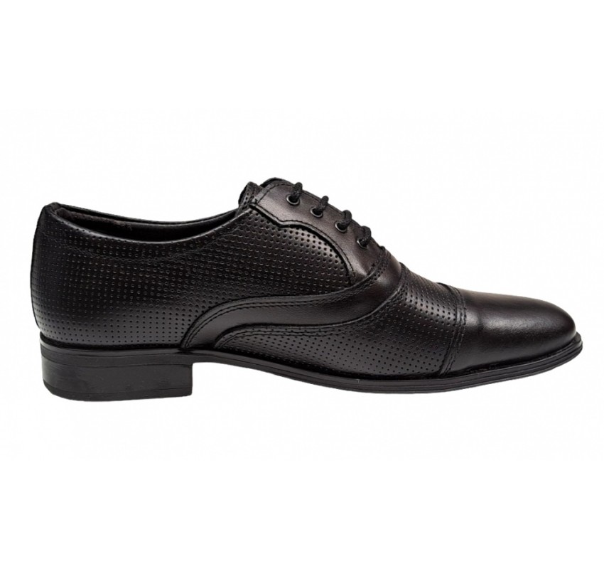 Pantofi barbati, eleganti, din piele naturala, Negru, GKR18N