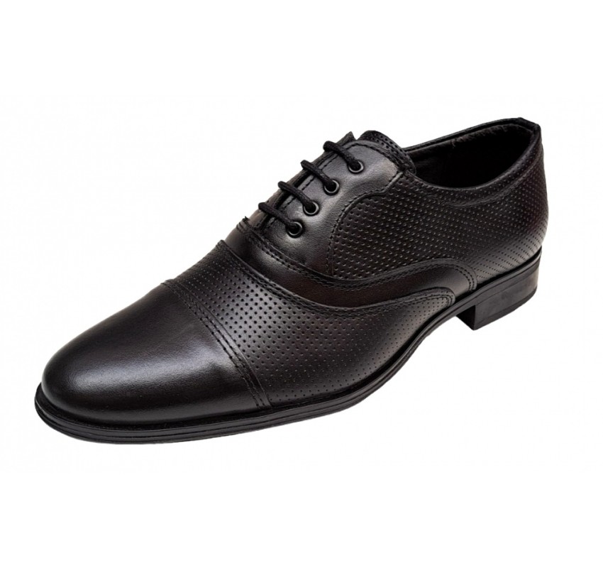 Pantofi barbati, eleganti, din piele naturala, Negru, GKR18N