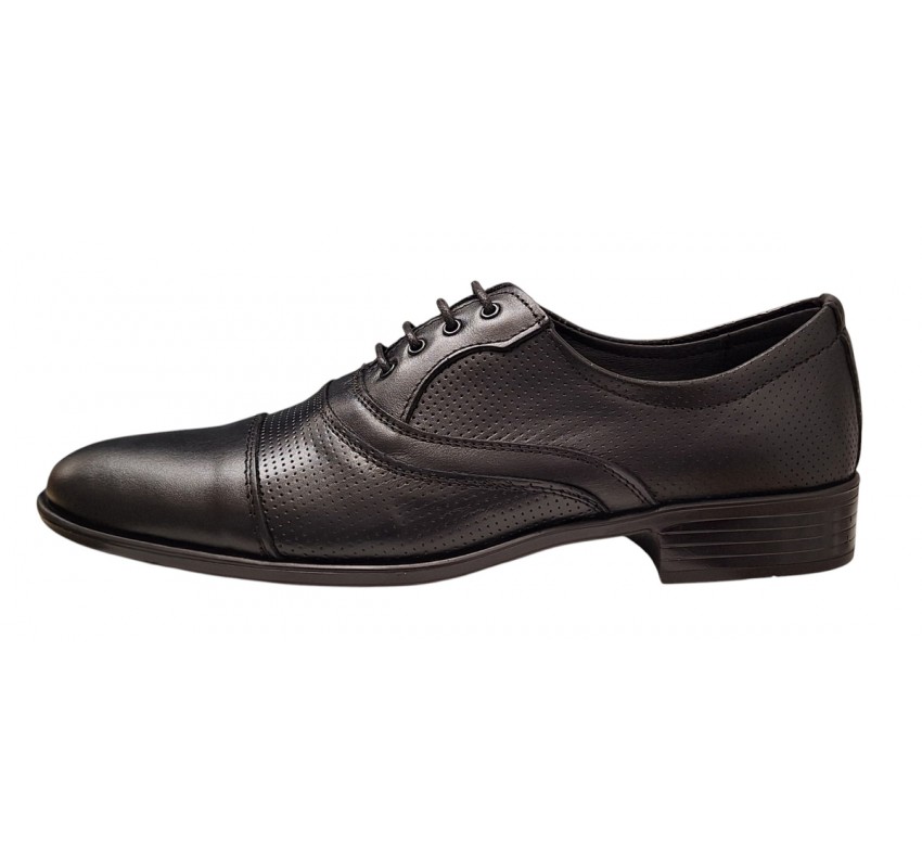 Pantofi barbati eleganti din piele naturala - Model Negru Matritat 18N Pantofi barbati eleganti din piele naturala - Model Negru Matritat 18N