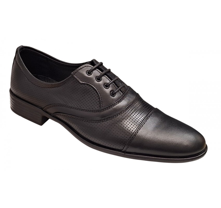 Pantofi barbati eleganti din piele naturala - Model Negru Matritat 18N Pantofi barbati eleganti din piele naturala - Model Negru Matritat 18N