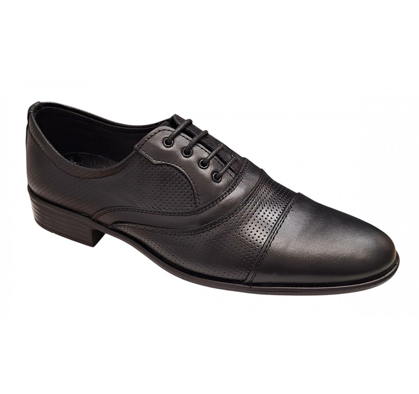 Pantofi barbati eleganti din piele naturala - Model Negru Matritat 18N Pantofi barbati eleganti din piele naturala - Model Negru Matritat 18N
