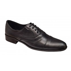 Pantofi barbati eleganti din piele naturala - Model Negru Matritat 18N