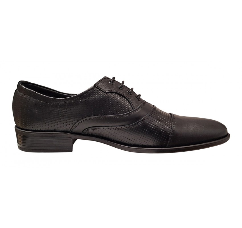 Pantofi barbati eleganti din piele naturala - Model Negru Matritat 18N Pantofi barbati eleganti din piele naturala - Model Negru Matritat 18N