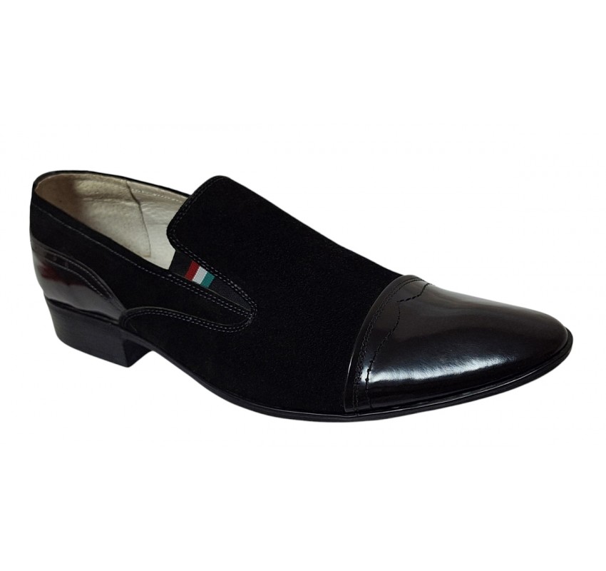 Pantofi barbati eleganti din piele naturala - Model Negru fara siret 1RN Marimea 44 Pantofi barbati eleganti din piele naturala - Model Negru fara siret 1RN Marimea 44