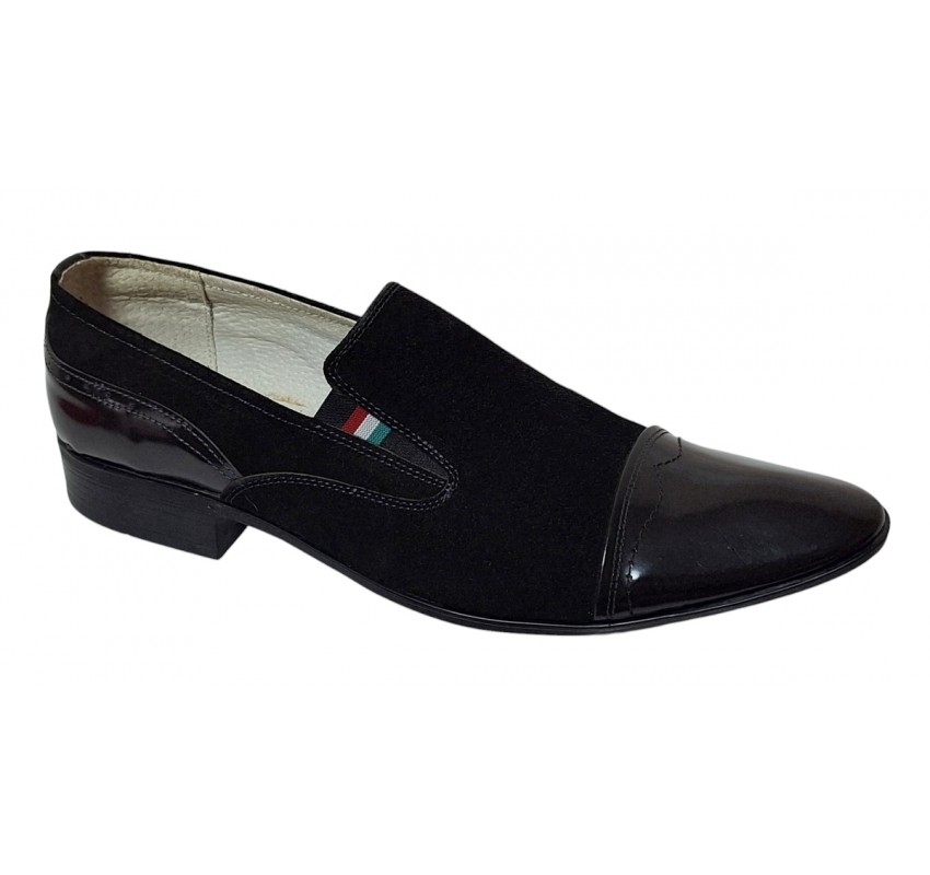 Pantofi barbati eleganti din piele naturala - Model Negru fara siret 1RN Marimea 44 Pantofi barbati eleganti din piele naturala - Model Negru fara siret 1RN Marimea 44