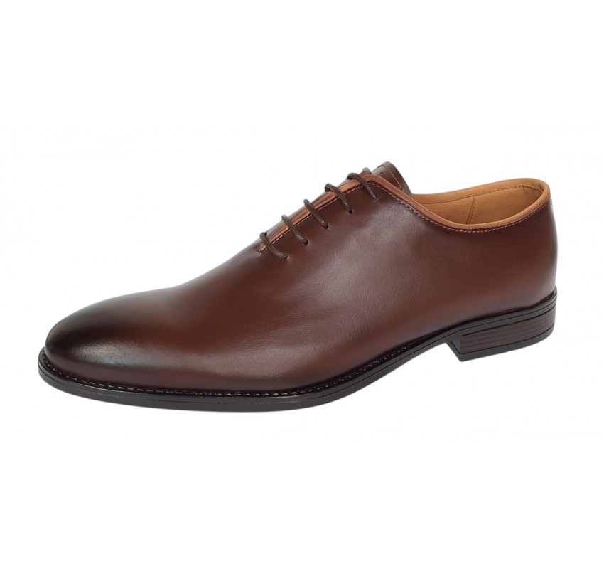 Pantofi barbati eleganti din piele naturala maro cognac - GKR200M