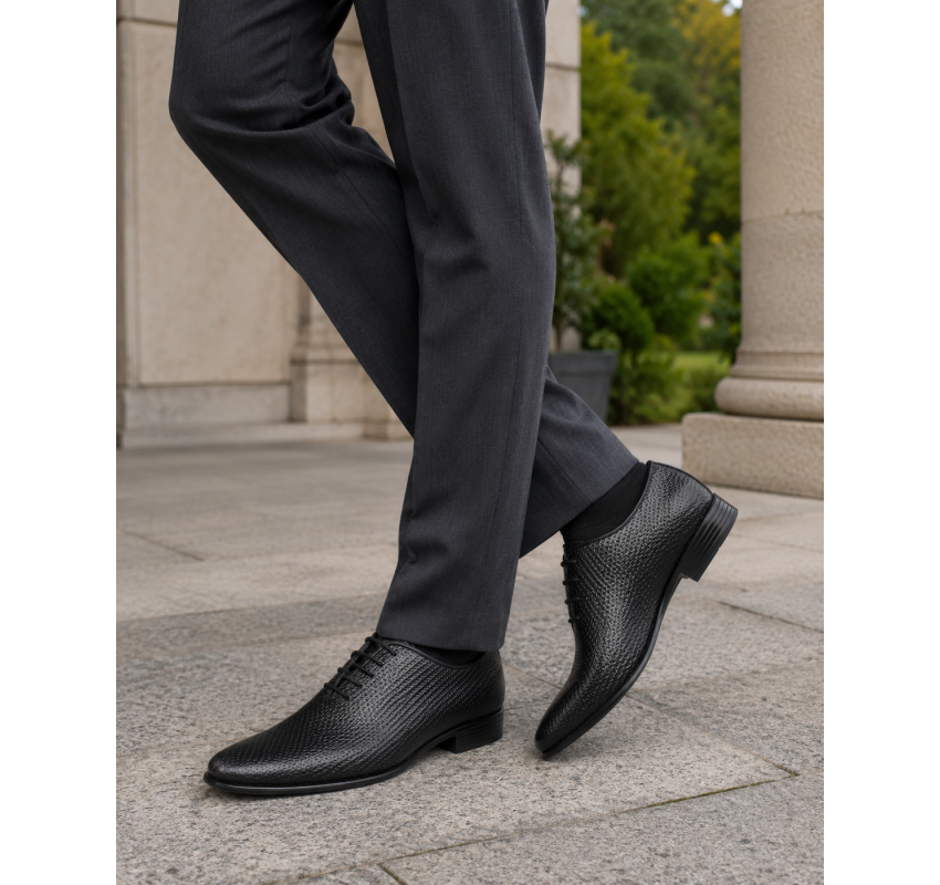 Pantofi barbati eleganti din piele naturala de culoare neagra Donatto M GKR200MTR