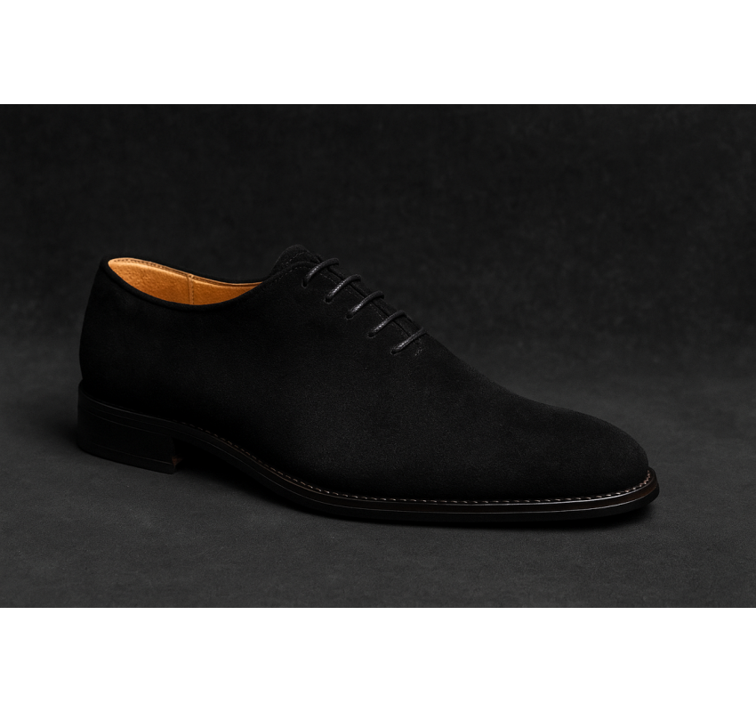 Pantofi barbati eleganti din piele naturala intoarsa de culoare neagra Donatto GKR200NV