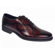 Pantofi barbati eleganti din piele naturala bordeaux cu negru lac Donatto GKR200RN