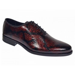 Pantofi barbati eleganti din piele naturala bordeaux cu negru lac Donatto GKR200RN
