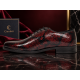 Pantofi barbati eleganti din piele naturala bordeaux cu negru lac Donatto GKR200RN
