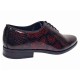 Pantofi barbati eleganti din piele naturala bordeaux cu negru lac Donatto GKR200RN