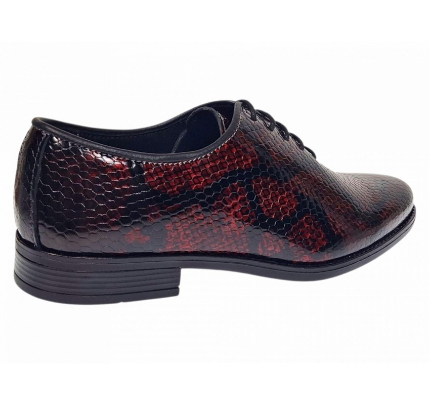 Pantofi barbati eleganti din piele naturala bordeaux cu negru lac Donatto GKR200RN