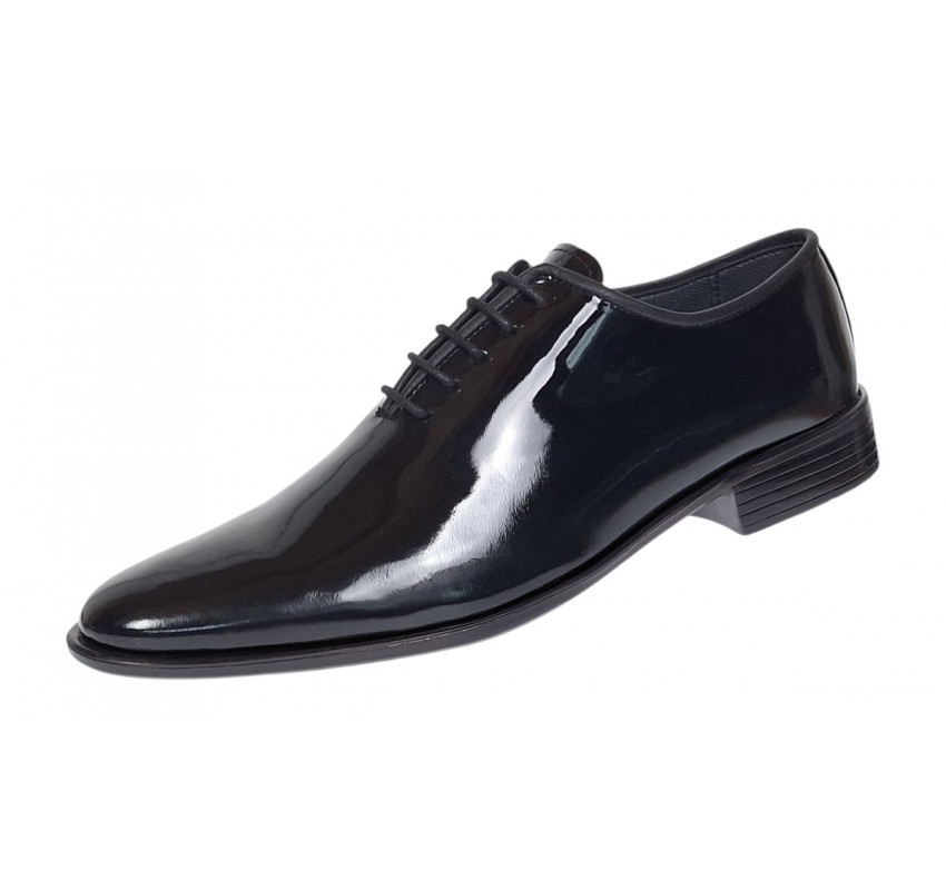 Pantofi barbati eleganti din piele naturala de culoare negru lac - GKR201LN