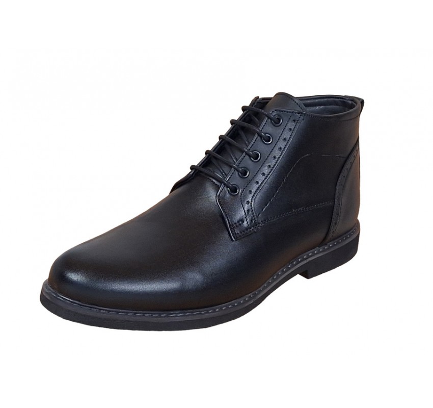 Ghete casual barbati, din piele naturala (imblanite) TOMAS, Negru, GKR20N