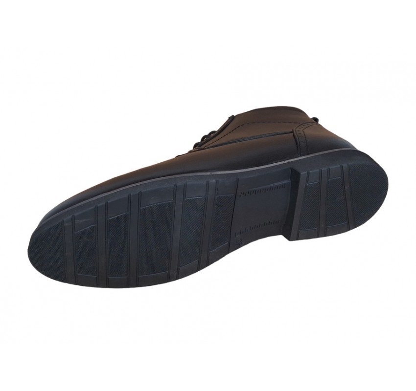 Ghete casual barbati, din piele naturala (imblanite) TOMAS, Negru, GKR20N